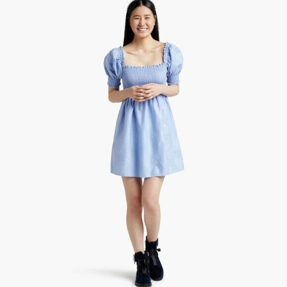 Hill House The Athena Nap Dress- Light Blue Glitter Check